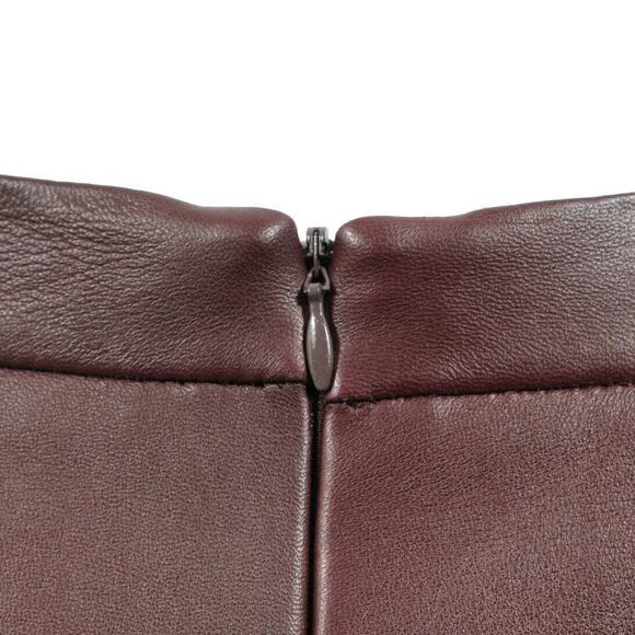 Vince Maroon Genuine Leather Skirt | Size 10 - Picture 5 of 5
